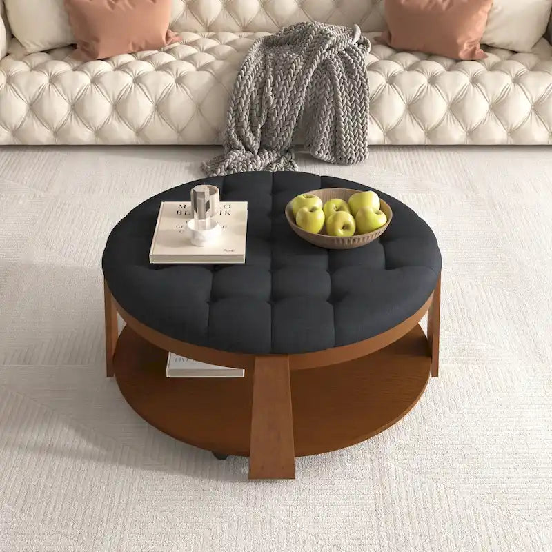 Table basse ronde moderne et large