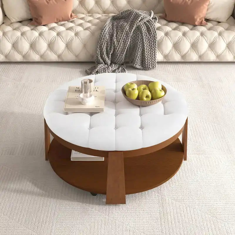 Table basse ronde moderne et large