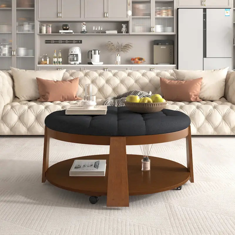 Table basse ronde moderne et large