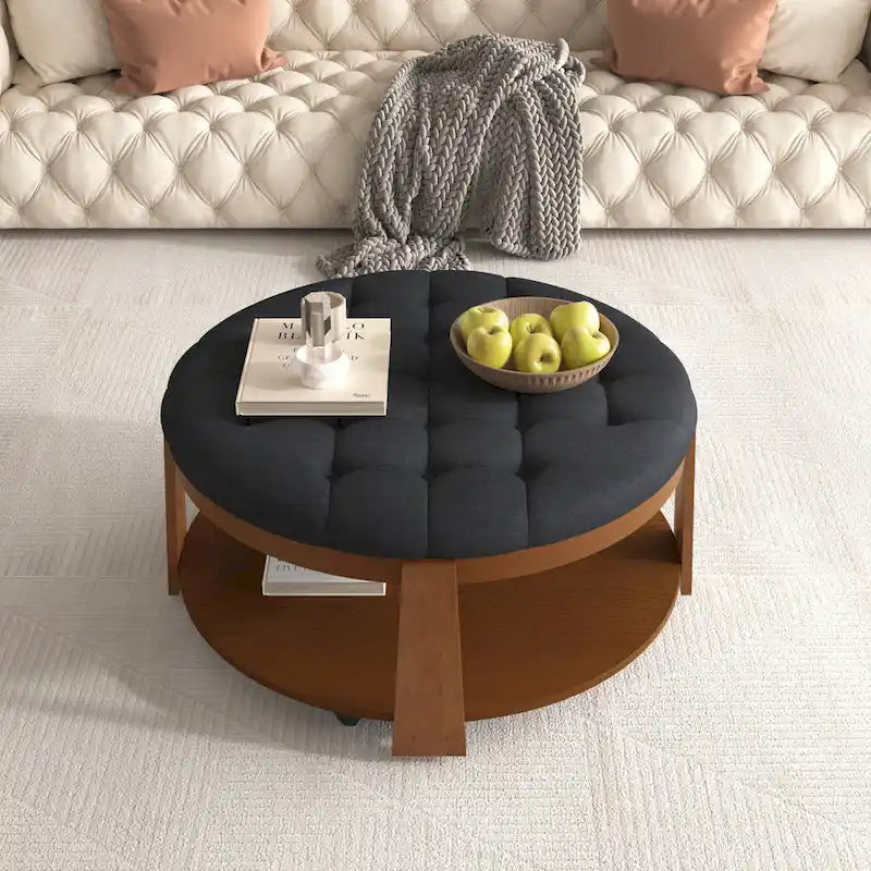 Table basse ronde moderne et large