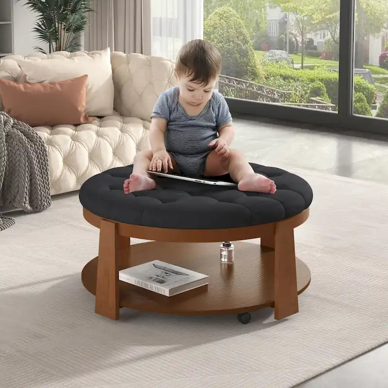 Table basse ronde moderne et large
