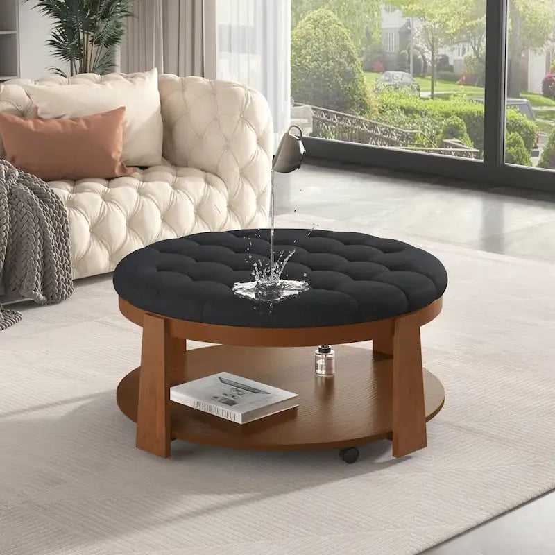 Table basse ronde moderne et large