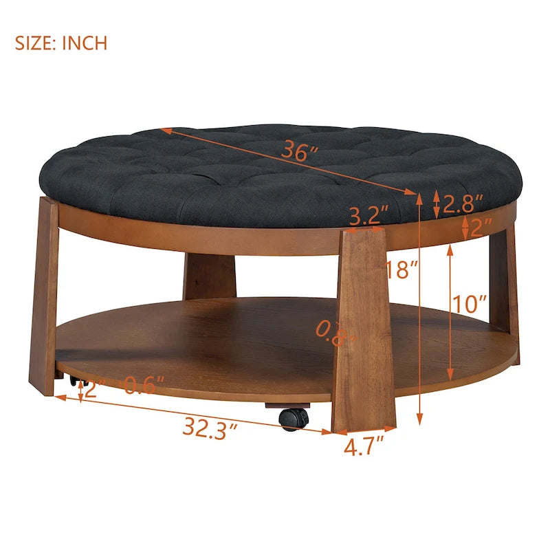 Table basse ronde moderne et large