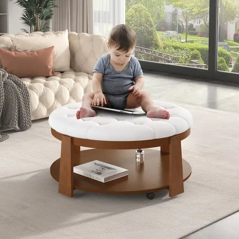 Table basse ronde moderne et large