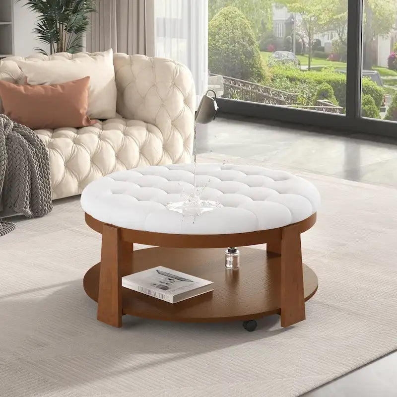 Table basse ronde moderne et large