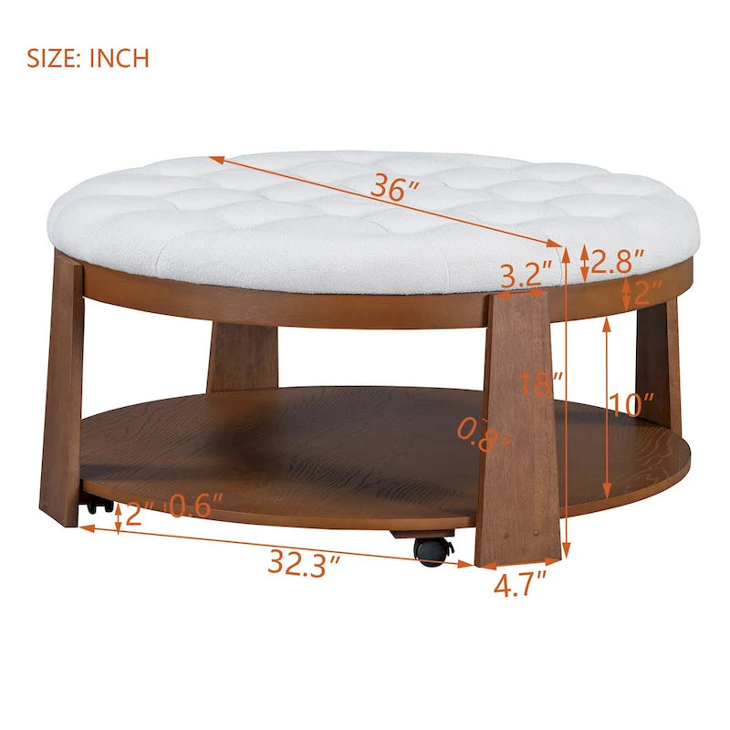Table basse ronde moderne et large