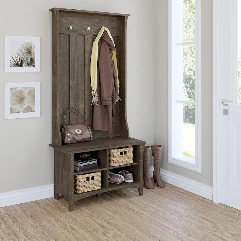 Meuble à chaussures avec banc de rangement intégré