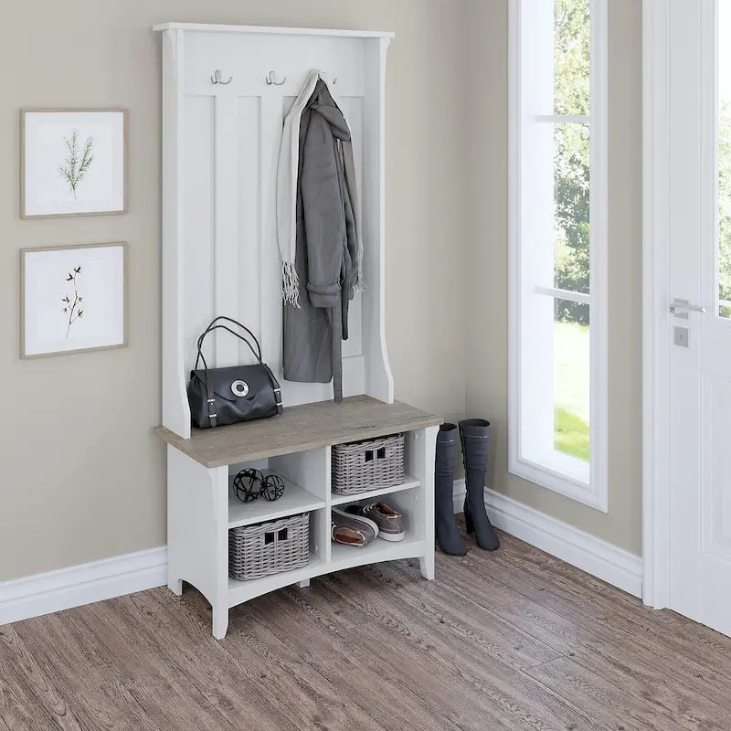 Meuble à chaussures avec banc de rangement intégré