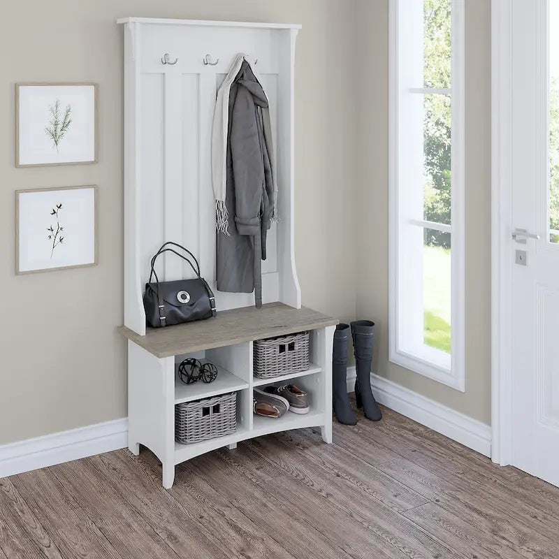 Meuble à chaussures avec banc de rangement intégré