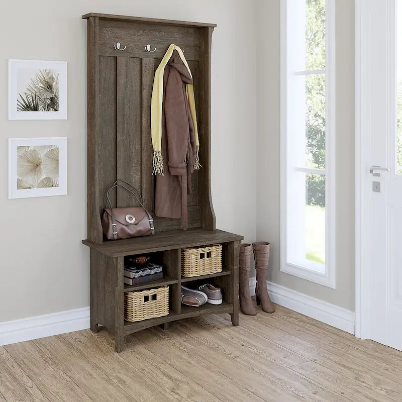 Meuble à chaussures avec banc de rangement intégré