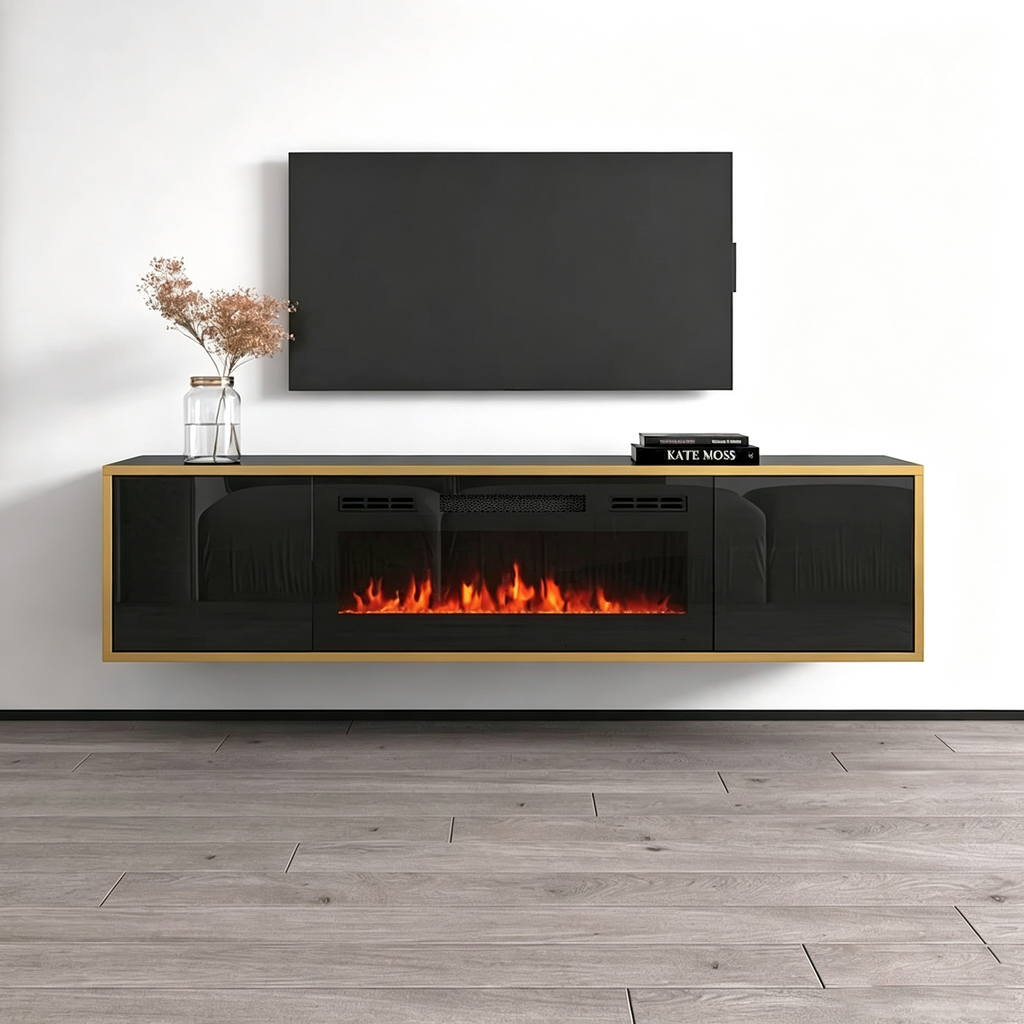 Meuble TV avec cheminée électrique