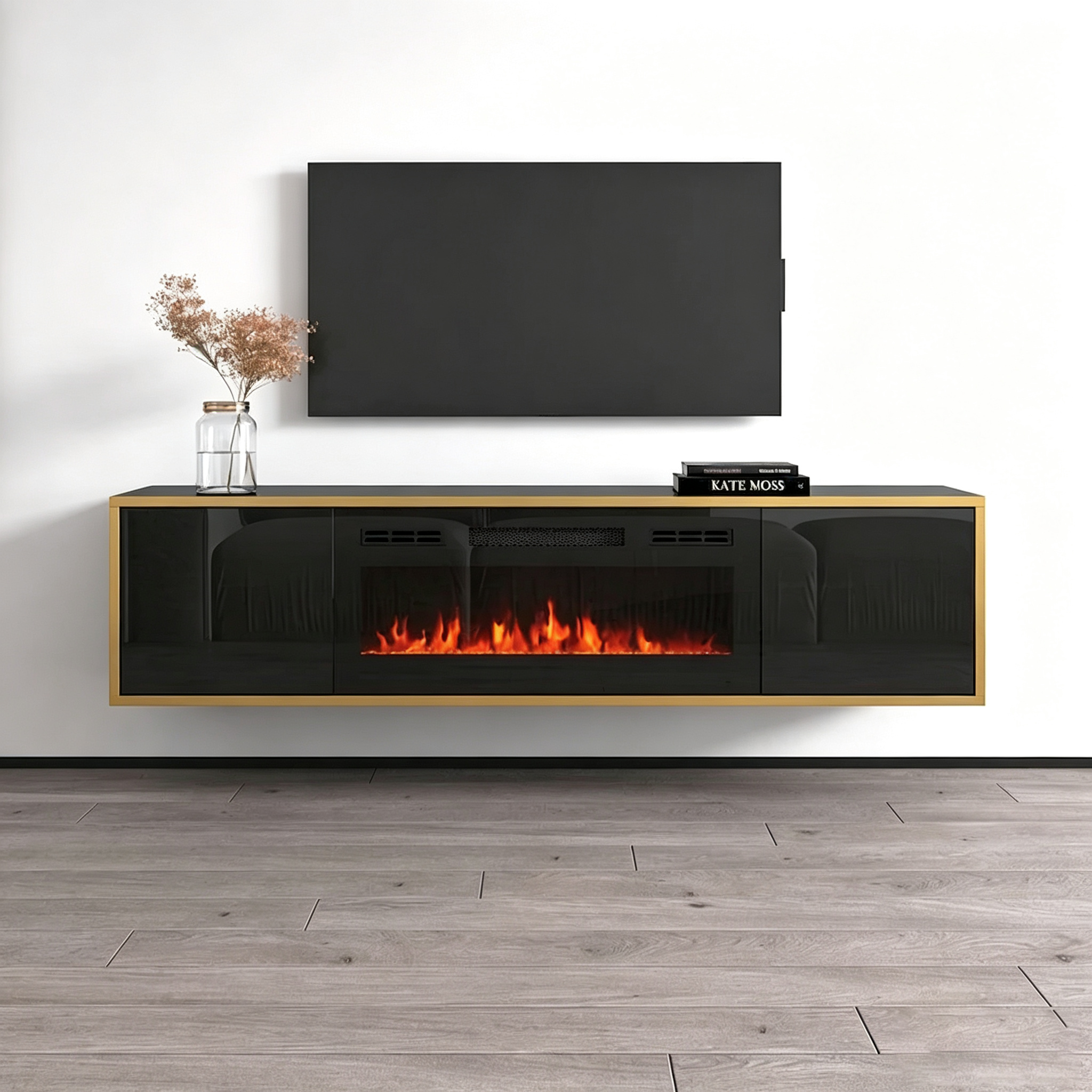 Meuble TV avec cheminée électrique