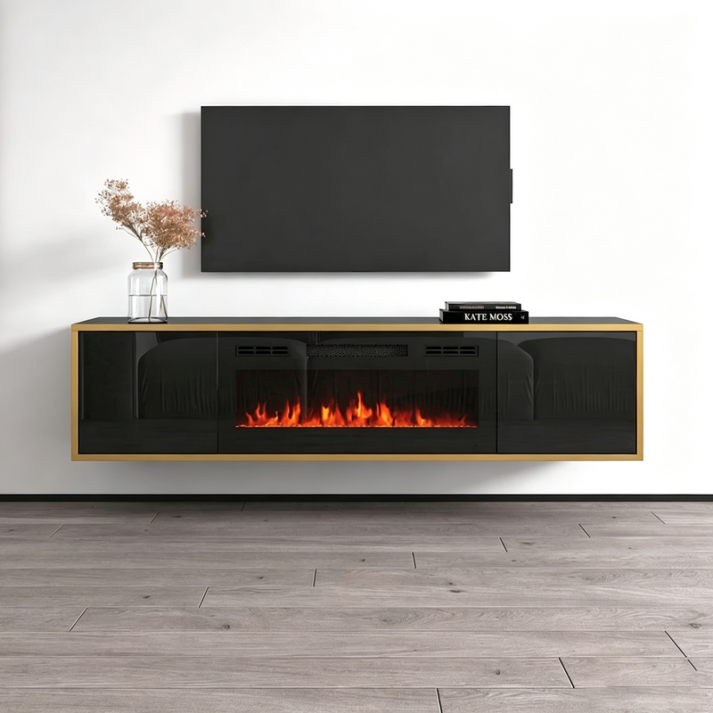Meuble TV avec cheminée électrique