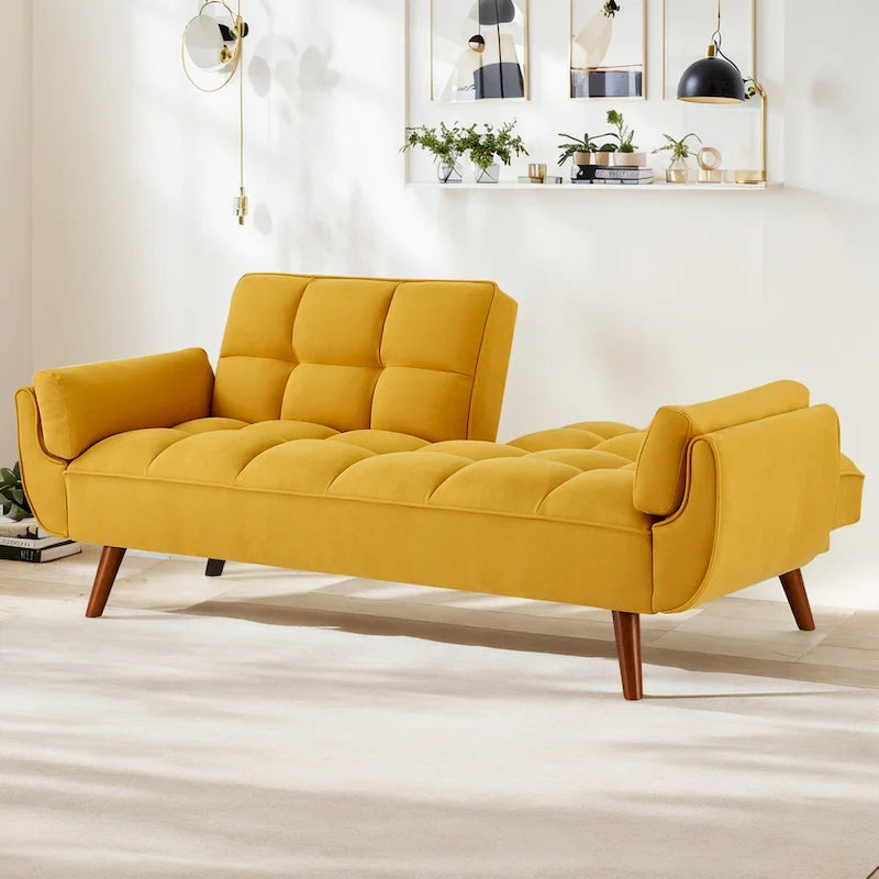75.39 Canapé-lit, canapé convertible avec oreillers, meuble causeuse pliable pour salon