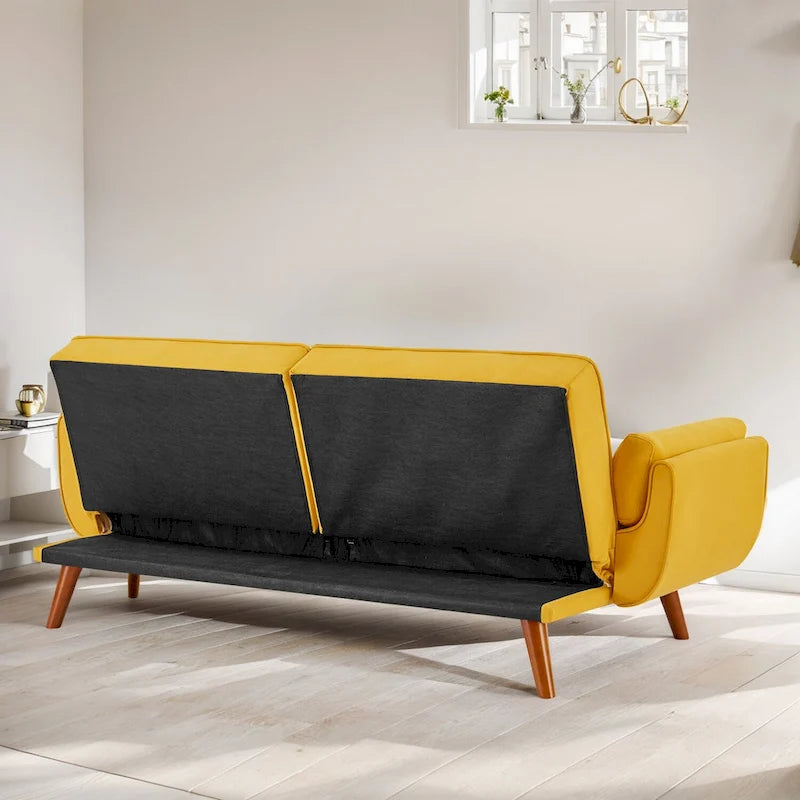 75.39 Canapé-lit, canapé convertible avec oreillers, meuble causeuse pliable pour salon