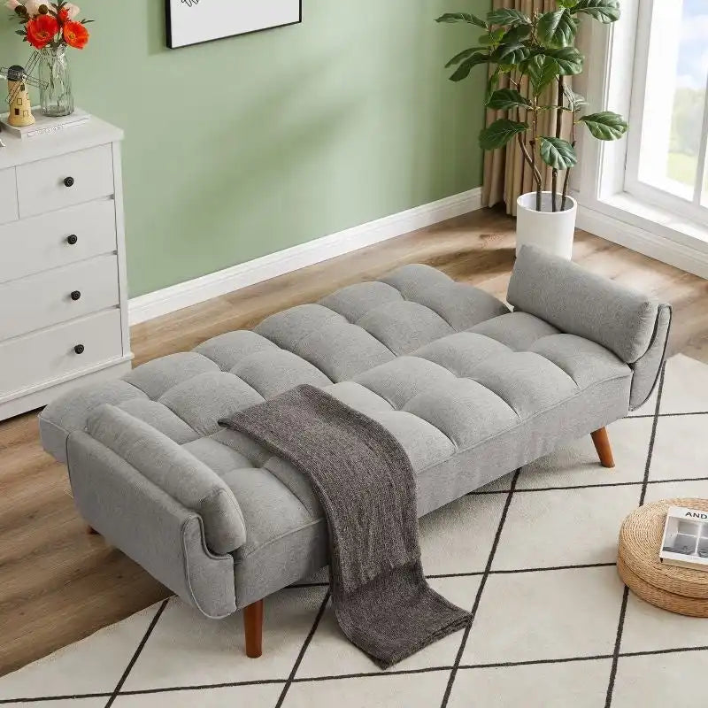 75.39 Canapé-lit, canapé convertible avec oreillers, meuble causeuse pliable pour salon