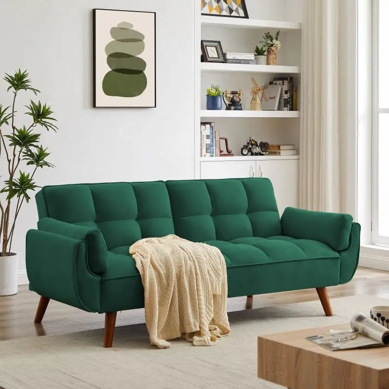 75.39 Canapé-lit, canapé convertible avec oreillers, meuble causeuse pliable pour salon