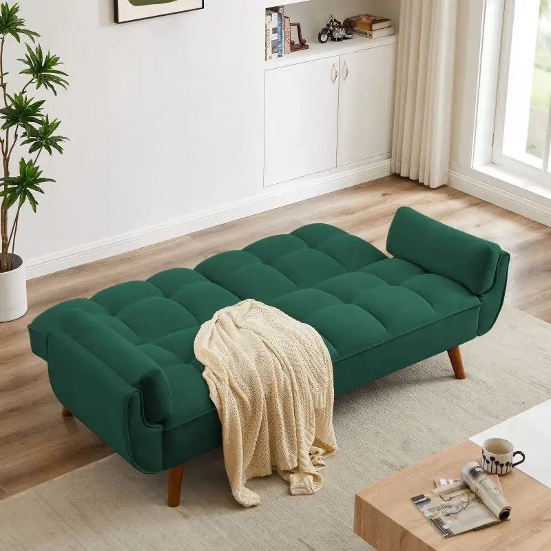 75.39 Canapé-lit, canapé convertible avec oreillers, meuble causeuse pliable pour salon