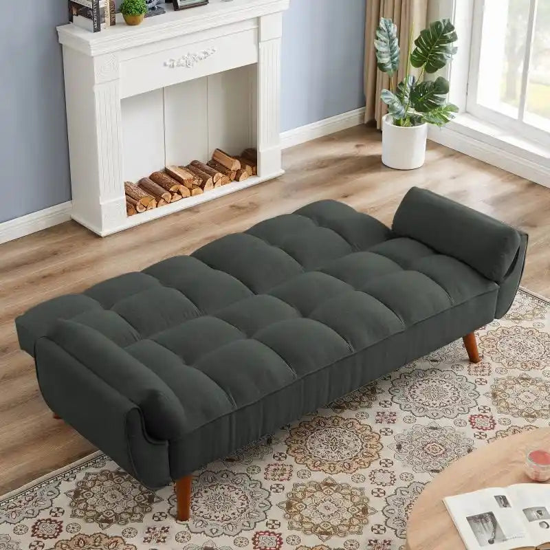 75.39 Canapé-lit, canapé convertible avec oreillers, meuble causeuse pliable pour salon