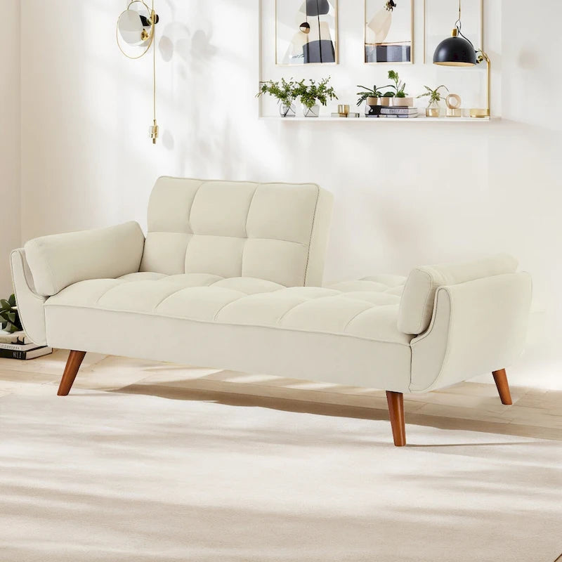 75.39 Canapé-lit, canapé convertible avec oreillers, meuble causeuse pliable pour salon