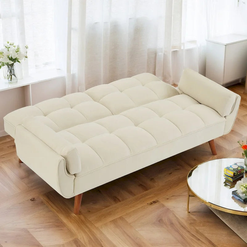 75.39 Canapé-lit, canapé convertible avec oreillers, meuble causeuse pliable pour salon