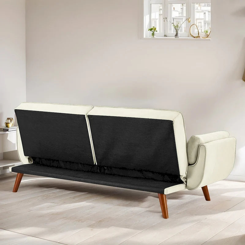 75.39 Canapé-lit, canapé convertible avec oreillers, meuble causeuse pliable pour salon