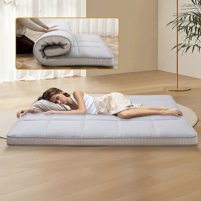 Matelas futon japonais à enrouler avec sac de rangement