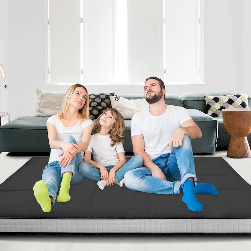Matelas futon japonais à enrouler avec sac de rangement