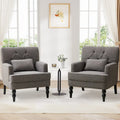 Fauteuil d'appoint capitonné avec oreiller lombaire beige/gris/bleu clair