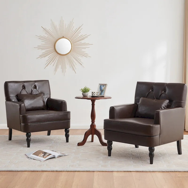 Fauteuil d'appoint capitonné avec oreiller lombaire beige/gris/bleu clair