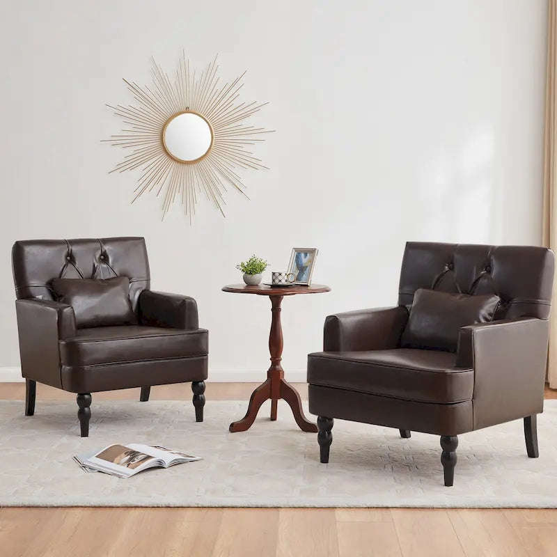 Fauteuil d'appoint capitonné avec oreiller lombaire beige/gris/bleu clair