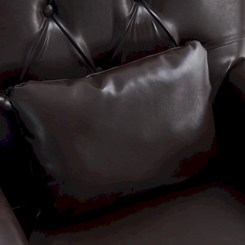 Fauteuil d'appoint capitonné avec oreiller lombaire beige/gris/bleu clair
