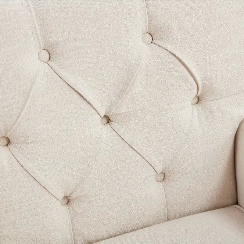 Fauteuil d'appoint capitonné avec oreiller lombaire beige/gris/bleu clair