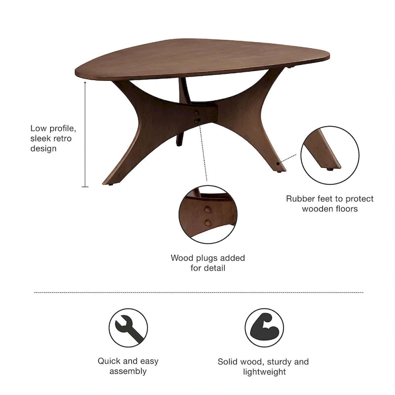 Table basse en bois triangulaire