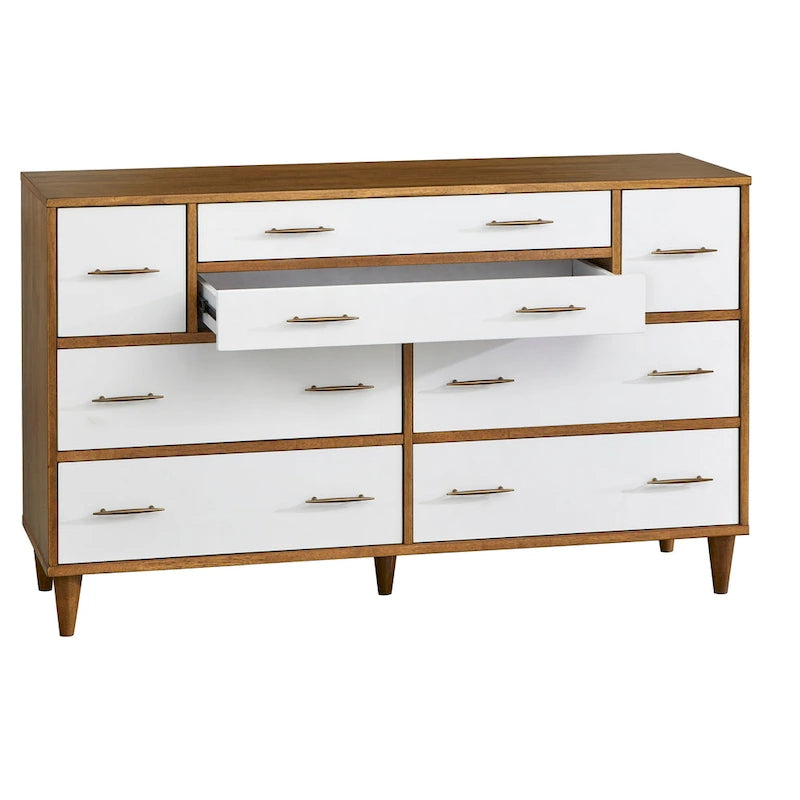 Commode Mid-Century Moderne à 8 tiroirs