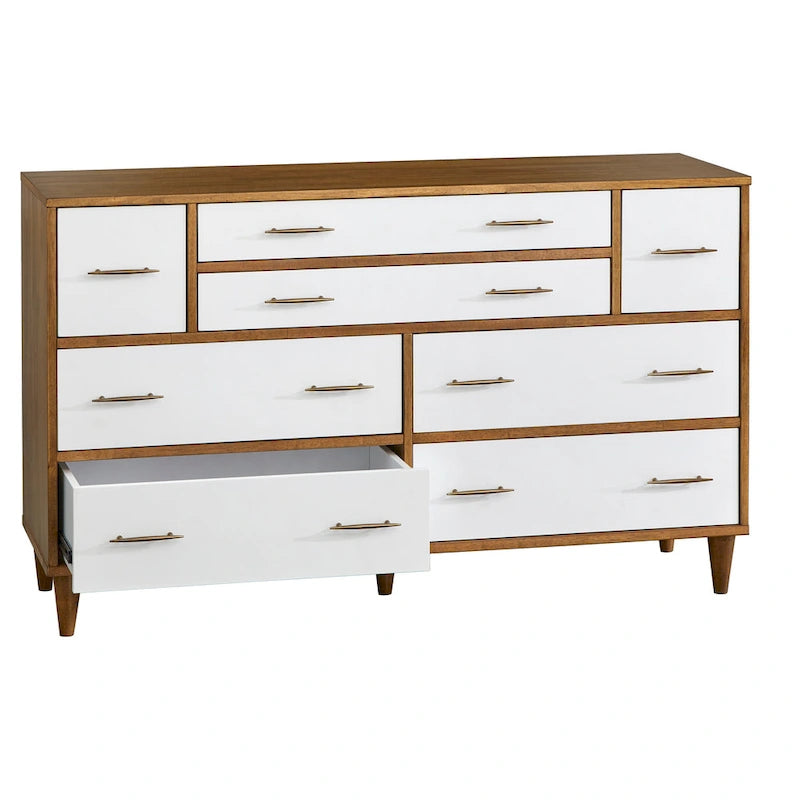 Commode Mid-Century Moderne à 8 tiroirs