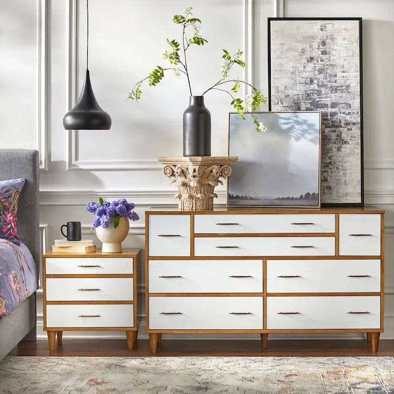 Commode Mid-Century Moderne à 8 tiroirs