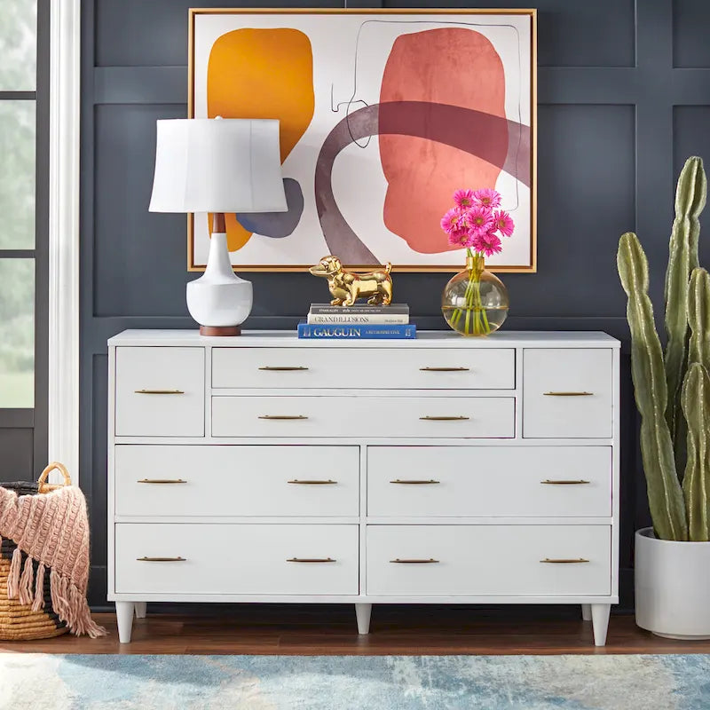 Commode Mid-Century Moderne à 8 tiroirs