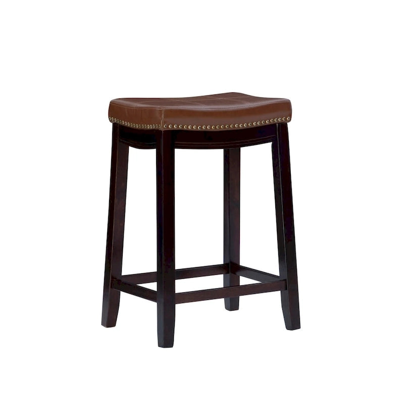 Tabouret de comptoir en similicuir couleur Cognac