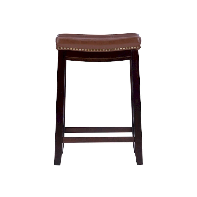 Tabouret de comptoir en similicuir couleur Cognac