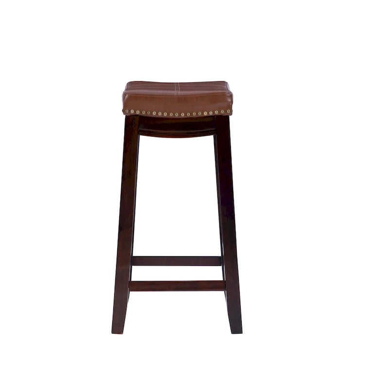 Tabouret de comptoir en similicuir couleur Cognac