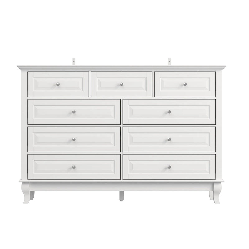 Commode à 9 tiroirs avec pieds en bois massif, console en laque