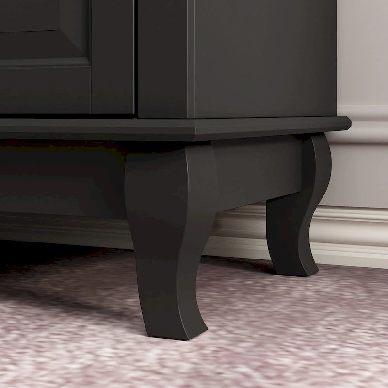 Commode à 9 tiroirs avec pieds en bois massif, console en laque