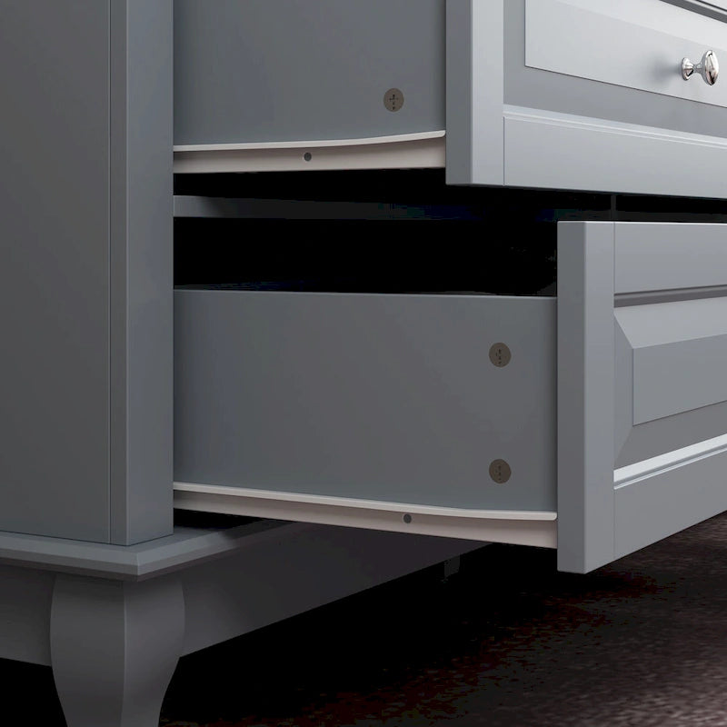 Commode à 9 tiroirs avec pieds en bois massif, console en laque