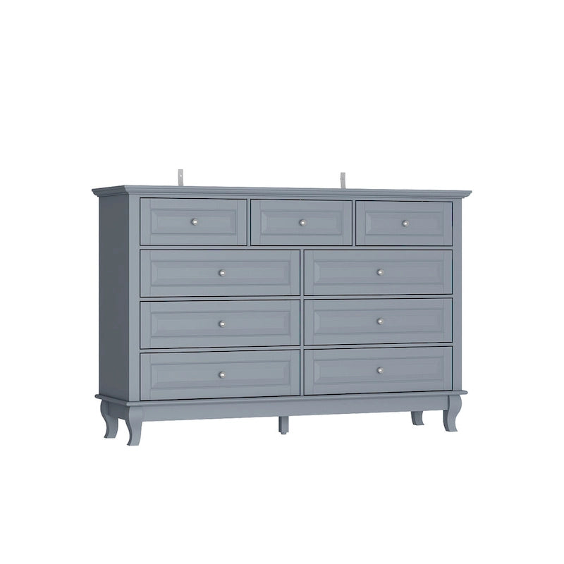 Commode à 9 tiroirs avec pieds en bois massif, console en laque