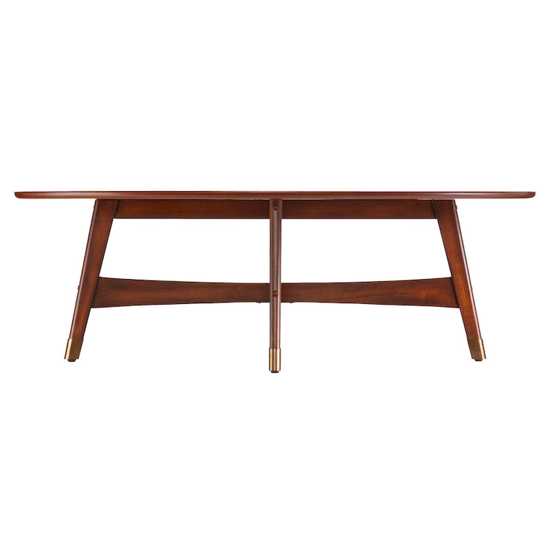 Table basse ovale en bois de style moderne du milieu du siècle