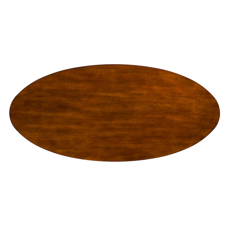 Table basse ovale en bois de style moderne du milieu du siècle