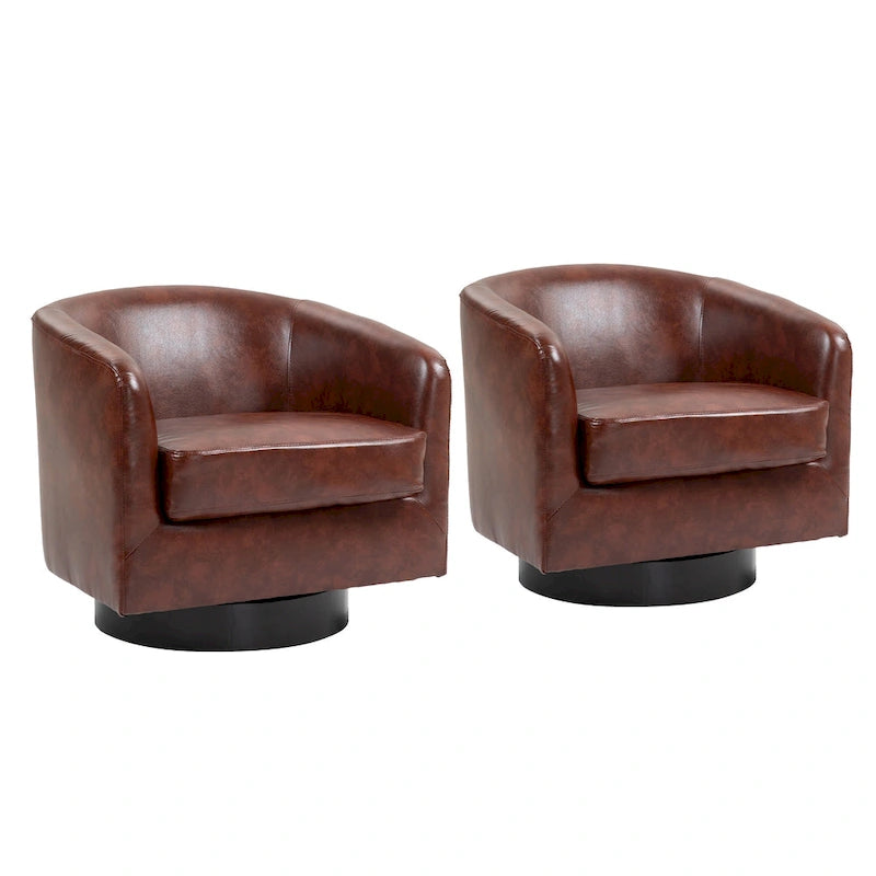 Fauteuils d'appoint en tissu pivotants à 360°, fauteuils club à dossier incurvé