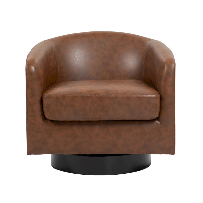 Fauteuils d'appoint en tissu pivotants à 360°, fauteuils club à dossier incurvé