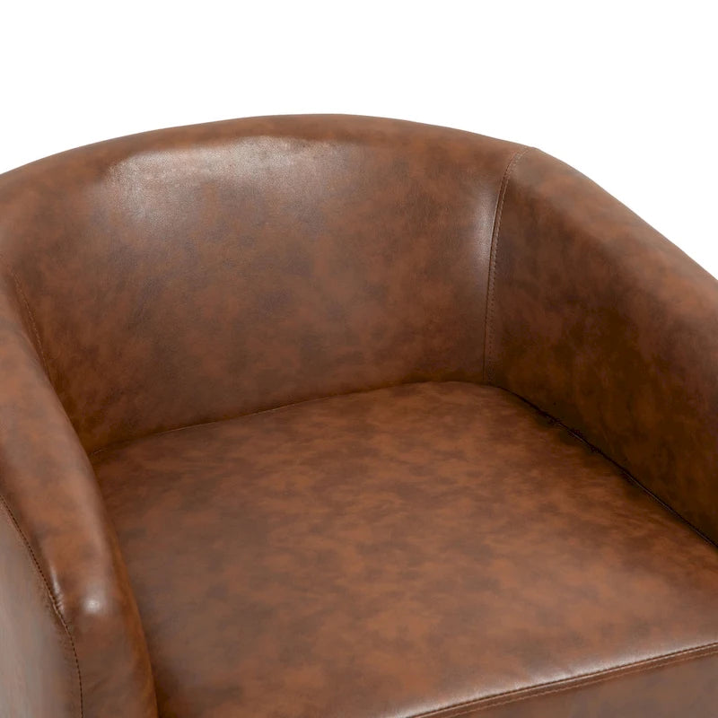 Fauteuils d'appoint en tissu pivotants à 360°, fauteuils club à dossier incurvé